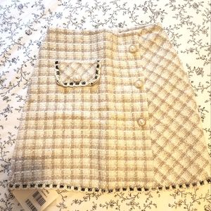 White plaid skirt XS